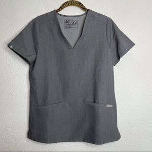 FIGS Graphite Casma Three Pocket Scrub Top Size XS